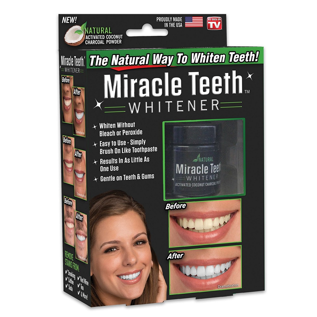 Miracle Teeth -  Bambusové uhlí pro bělení zubů